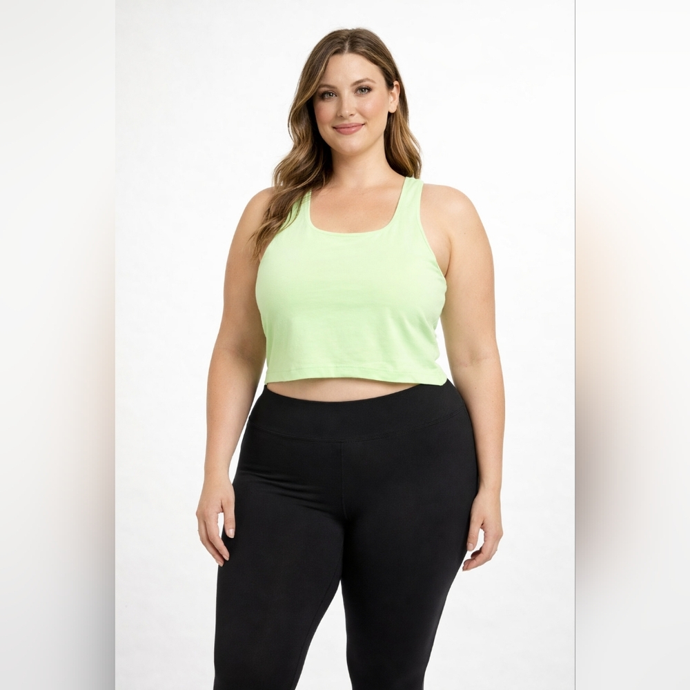 NEW Adidas Women's Size 2XL Lime Green Crop Top Training Performance Yoga
